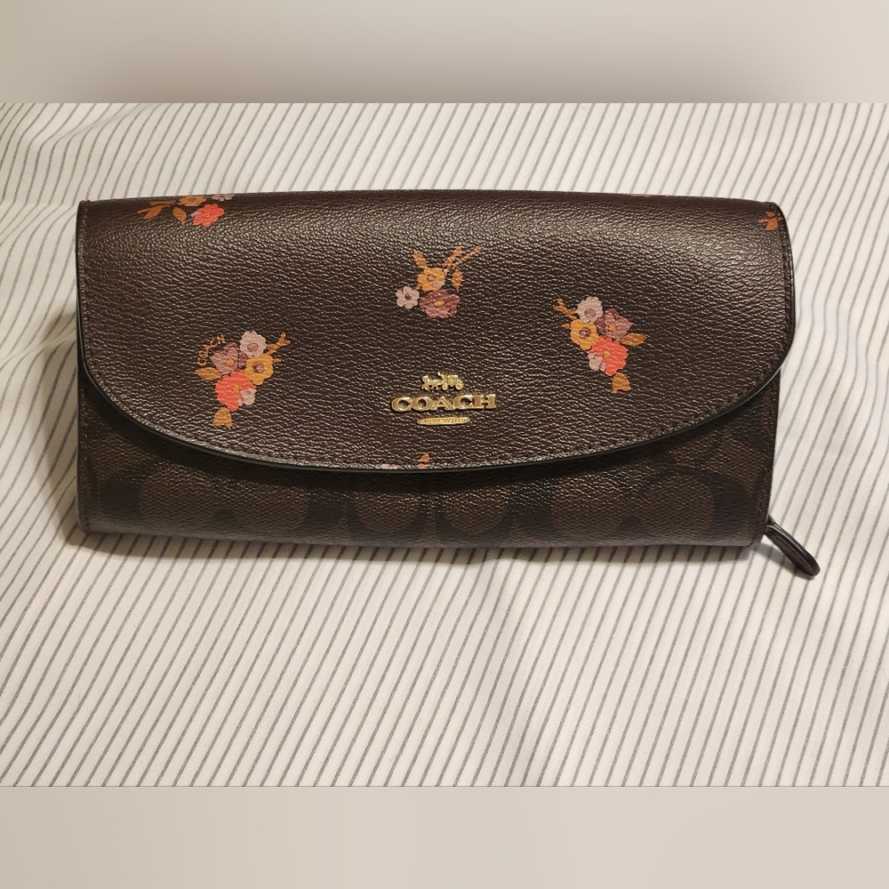 Dark Signature "C' with flowers Envelope Wallet